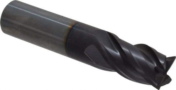 Guhring - 1/2", 5/8" LOC, 1/2" Shank Diam, 2-1/2" OAL, 4 Flute, Solid Carbide Square End Mill - Single End, FIREX Finish, Spiral Flute, Variable° Helix, Centercutting, Right Hand Cut, Right Hand Flute, Series 3113 - Eagle Tool & Supply