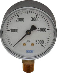 Wika - 2-1/2" Dial, 1/4 Thread, 0-5,000 Scale Range, Pressure Gauge - Lower Connection Mount, Accurate to 3-2-3% of Scale - Eagle Tool & Supply