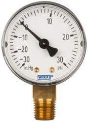 Wika - 2" Dial, 1/4 Thread, 30-0-30 Scale Range, Pressure Gauge - Lower Connection Mount, Accurate to 3-2-3% of Scale - Eagle Tool & Supply
