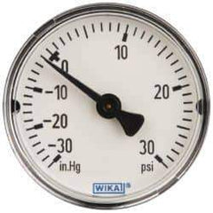 Wika - 2" Dial, 1/4 Thread, 30-0-30 Scale Range, Pressure Gauge - Center Back Connection Mount, Accurate to 3-2-3% of Scale - Eagle Tool & Supply