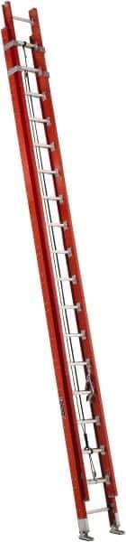 Louisville - 40' High, Type IA Rating, Fiberglass Industrial Extension Ladder - 300 Lb Capacity, 37' Working Length - Eagle Tool & Supply