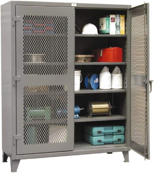 Strong Hold - 4 Shelf Visible Storage Cabinet - Steel, 36" Wide x 24" Deep x 72" High, Dark Gray - Eagle Tool & Supply