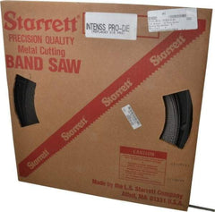 Starrett - 3/8" x 100' x 0.025" Bi-Metal Band Saw Blade Coil Stock - 10 to 14 TPI, Toothed Edge, Straight Form, Raker Set, No Rake Angle, Variable Pitch, Contour Cutting - Eagle Tool & Supply