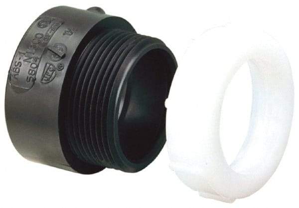 NIBCO - 1-1/2", ABS Drain, Waste & Vent Pipe Trap Adapter - Hub x SJ with Brass Nut - Eagle Tool & Supply