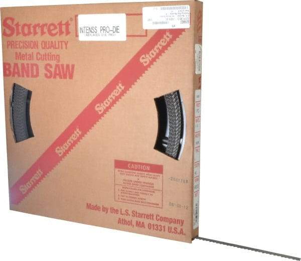 Starrett - 1/2" x 100' x 0.025" Bi-Metal Band Saw Blade Coil Stock - 4 TPI, Toothed Edge, Hook Form, Raker Set, Positive Angle, Constant Pitch, Contour Cutting - Eagle Tool & Supply