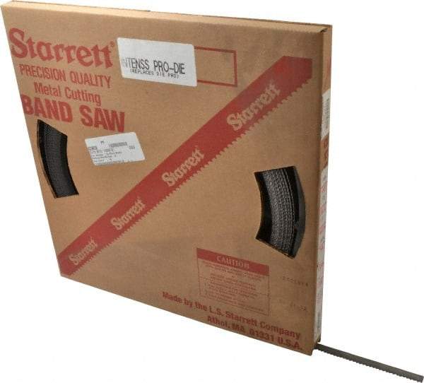 Starrett - 1/2" x 100' x 0.025" Bi-Metal Band Saw Blade Coil Stock - 6 TPI, Toothed Edge, Hook Form, Raker Set, Positive Angle, Constant Pitch, Contour Cutting - Eagle Tool & Supply