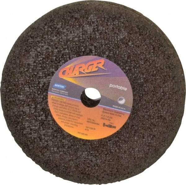 Norton - 6" Diam x 5/8" Hole x 1" Thick, R Hardness, 14 Grit Surface Grinding Wheel - Zirconia Alumina, Type 1, Very Coarse Grade, 8,000 Max RPM, No Recess - Eagle Tool & Supply