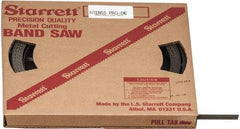 Starrett - 1/2" x 100' x 0.025" Bi-Metal Band Saw Blade Coil Stock - 14 to 18 TPI, Toothed Edge, Straight Form, Wavy Set, No Rake Angle, Variable Pitch, Contour Cutting - Eagle Tool & Supply