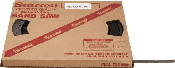 Starrett - 1/2" x 100' x 0.035" Bi-Metal Band Saw Blade Coil Stock - 10 to 14 TPI, Toothed Edge, Straight Form, Raker Set, No Rake Angle, Variable Pitch, Contour Cutting - Eagle Tool & Supply