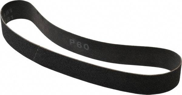 Made in USA - 1-1/8" Wide x 21" OAL, 60 Grit, Silicon Carbide Abrasive Belt - Silicon Carbide, Medium, Coated, X/Y Weighted Cloth Backing, Wet/Dry, Series S181 - Eagle Tool & Supply