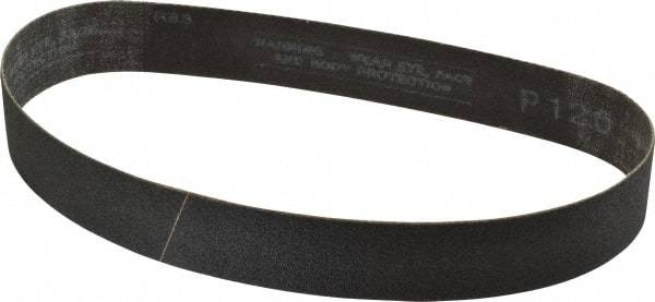 Made in USA - 1-1/8" Wide x 21" OAL, 120 Grit, Silicon Carbide Abrasive Belt - Silicon Carbide, Fine, Coated, X/Y Weighted Cloth Backing, Wet/Dry, Series S181 - Eagle Tool & Supply