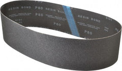 Made in USA - 4" Wide x 36" OAL, 80 Grit, Silicon Carbide Abrasive Belt - Silicon Carbide, Medium, Coated, X/Y Weighted Cloth Backing, Wet/Dry, Series S181 - Eagle Tool & Supply