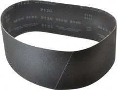 Made in USA - 4" Wide x 36" OAL, 120 Grit, Silicon Carbide Abrasive Belt - Silicon Carbide, Fine, Coated, X/Y Weighted Cloth Backing, Wet/Dry, Series S181 - Eagle Tool & Supply