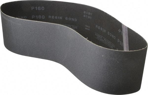 Made in USA - 4" Wide x 36" OAL, 180 Grit, Silicon Carbide Abrasive Belt - Silicon Carbide, Very Fine, Coated, X/Y Weighted Cloth Backing, Wet/Dry, Series S181 - Eagle Tool & Supply