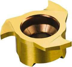Sandvik Coromant - 327 GMM Grade 1025 Carbide Groove Milling Tip Insert - TiCN/TiN Finish, 6 Flutes, 17.7mm Cutting Diam, 3.5mm Depth of Cut, 5.75mm Extension, 0.008" Cnr Rad, 0° Helix - Eagle Tool & Supply