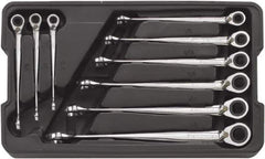 GearWrench - 9 Piece, 5/16" to 3/4", 12 Point Ratcheting Combination Wrench/X-Beam Set - Inch Measurement Standard, Chrome Finish, Comes in Plastic Tray - Eagle Tool & Supply