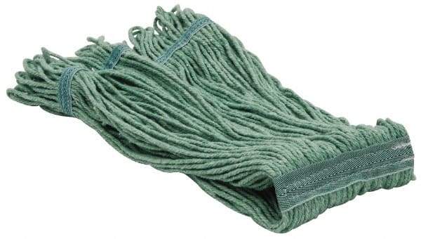 PRO-SOURCE - 5" Green Head Band, Medium PET Loop End Mop Pad - 4 Ply, Quick Change Connection, Use for General Purpose - Eagle Tool & Supply