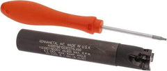 Kennametal - 3/4" Cut Diam, 0.398" Max Depth of Cut, 3/4" Shank Diam, 4-1/2" OAL, Indexable Square Shoulder End Mill - EC10.., EP10.. Inserts, Cylindrical Shank, 0° Lead Angle, Through Coolant - Eagle Tool & Supply