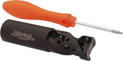 Kennametal - 1" Cut Diam, 1.432" Max Depth of Cut, 1" Shank Diam, 4.071" OAL, Indexable Square Shoulder Helical End Mill - EC10.., EP10.. Inserts, Weldon Shank, 0° Lead Angle - Eagle Tool & Supply