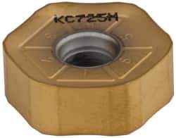 Kennametal - HNPJ535 HD Grade KC725M Carbide Milling Insert - TiN/TiCN/TiN Finish, 0.215" Thick, 5/8" Inscribed Circle, 1.2mm Corner Radius - Eagle Tool & Supply