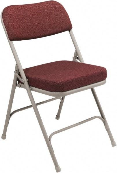 NPS - 18" Wide x 20-3/4" Deep x 32" High, Steel & Fabric Folding Chair with Fabric Padded Seat - Burgundy - Eagle Tool & Supply