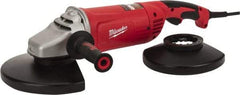 Milwaukee Tool - 7 & 9" Wheel Diam, 6,000 RPM, Corded Angle & Disc Grinder - 5/8-11 Spindle, 120 Volts, 15 Amps, Front Exhaust - Eagle Tool & Supply