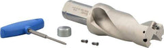 Iscar - 4" Max Drill Depth, 2xD, 2" Diam, Indexable Insert Drill - 2 Inserts, 1-1/2" Shank Diam, Straight Shank - Eagle Tool & Supply
