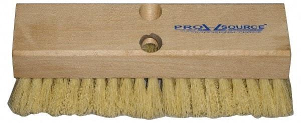 PRO-SOURCE - 2" Bristle Length, Tampico Scrub Brush - 10" OAL, Tapered Handle, Hardwood Block - Eagle Tool & Supply