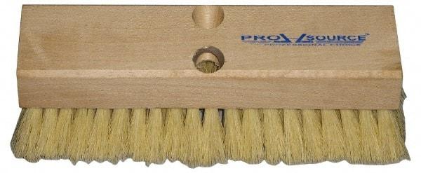 PRO-SOURCE - 2" Bristle Length, Polypropylene Scrub Brush - 10" OAL, Tapered Handle, Hardwood Block - Eagle Tool & Supply