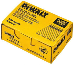 DeWALT - 16 Gauge 1-1/4" Long Finishing Nails for Power Nailers - Grade 2 Steel, Galvanized Finish, Angled Stick Collation - Eagle Tool & Supply