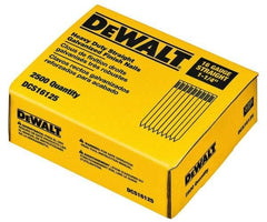 DeWALT - 16 Gauge 1-1/4" Long Finishing Nails for Power Nailers - Grade 2 Steel, Galvanized Finish, Straight Stick Collation - Eagle Tool & Supply