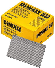 DeWALT - 16 Gauge 2" Long Finishing Nails for Power Nailers - Grade 2 Steel, Galvanized Finish, Straight Stick Collation - Eagle Tool & Supply