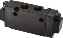 Parker - 3/8", 4-Way Body Ported Stacking Solenoid Valve - 1.4 CV Rate, 1.89" High x 4.7" Long - Eagle Tool & Supply