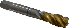 Guhring - M16x2.00 Metric Coarse 4 Flute 6H Modified Bottoming Spiral Flute Tap - Powdered Metal, TiN Finish, 3-13/16" OAL, Right Hand Flute, Right Hand Thread, Series 3909 - Eagle Tool & Supply