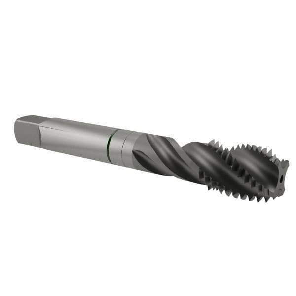 Guhring - 5/8-11 UNC 4 Flute 2B Modified Bottoming Spiral Flute Tap - Cobalt, Bright Finish, 3-13/16" OAL, Right Hand Flute, Right Hand Thread, Series 3919 - Eagle Tool & Supply