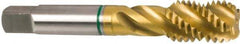 Guhring - M5x0.80 Metric Coarse 3 Flute 6H Modified Bottoming Spiral Flute Tap - Cobalt, TiN Finish, 2.382" OAL, Right Hand Flute, Right Hand Thread, Series 3921 - Eagle Tool & Supply