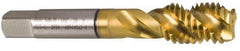 Guhring - M16x2.00 Metric Coarse 3 Flute 6H Modified Bottoming Spiral Flute Tap - Cobalt, TiN Finish, 3.811" OAL, Right Hand Flute, Right Hand Thread, Series 3933 - Eagle Tool & Supply