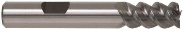 Hertel - 5/8" Diam, 1-5/8" LOC, 3 Flute Powdered Metal Roughing & Finishing Square End Mill - Uncoated, 3-3/4" OAL, 5/8" Shank Diam, Weldon Shank, 60° Helix, Centercutting - Eagle Tool & Supply