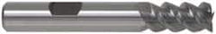 Accupro - 1", 2" LOC, 1" Shank Diam, 4-1/2" OAL, 3 Flute, Powdered Metal Square End Mill - Single End, TiCN Finish, Spiral Flute, 42° Helix, Centercutting, Right Hand Cut, Right Hand Flute - Eagle Tool & Supply