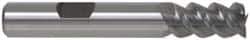 Accupro - 3/4", 2-1/4" LOC, 3/4" Shank Diam, 4-1/2" OAL, 3 Flute, Powdered Metal Square End Mill - Single End, TiCN Finish, Spiral Flute, 42° Helix, Centercutting, Right Hand Cut, Right Hand Flute - Eagle Tool & Supply