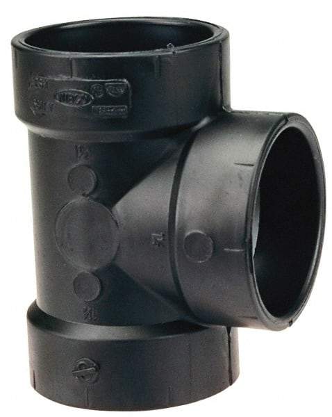 NIBCO - 3 x 3 x 1-1/2", ABS Drain, Waste & Vent Pipe Vent Tee - Hub x Hub x Hub - Eagle Tool & Supply