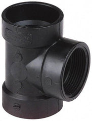 NIBCO - 2", ABS Drain, Waste & Vent Pipe Test Tee - Hub x Hub x FIPT Less Plug - Eagle Tool & Supply