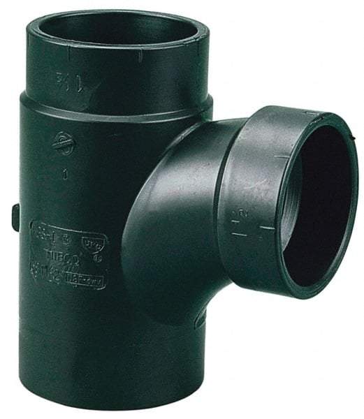 NIBCO - 2 x 1-1/2", ABS Drain, Waste & Vent Pipe Sanitary Street Tee - Spig x Hub x Hub - Eagle Tool & Supply