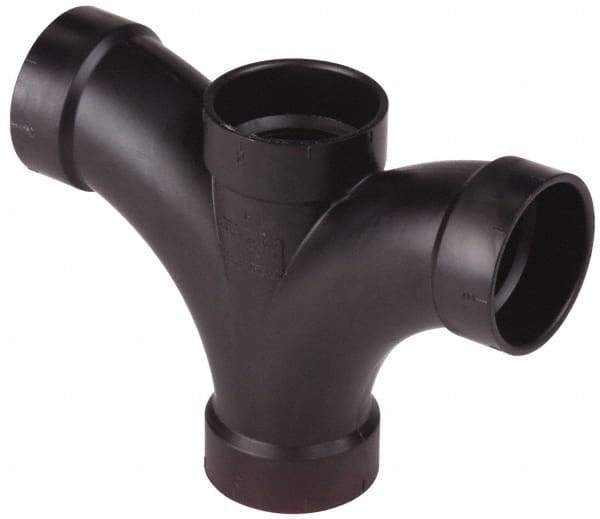 NIBCO - 2 x 1-1/2 x 2", ABS Drain, Waste & Vent Pipe Double Fixture Tee - All Hub - Eagle Tool & Supply