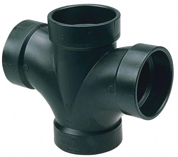 NIBCO - 3 x 3 x 2 x 1-1/2", ABS Drain, Waste & Vent Pipe Double Sanitary Tee - All Hub - Eagle Tool & Supply