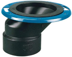 NIBCO - 4 x 3" Pipe, 5-3/8" OD, ABS Offset Adjustable Closet Flange - 180° Max Working Temp, Hub End Connections - Eagle Tool & Supply