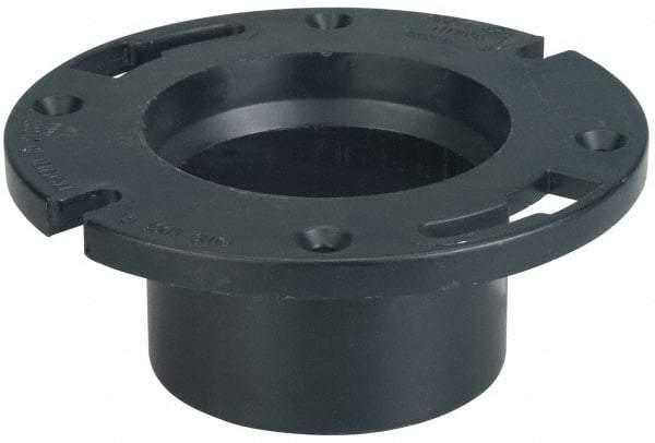 NIBCO - 3 or 4" Pipe, 5-3/8" OD, ABS Flush Closet with Pipe Stop & Knockout - 180° Max Working Temp, Hub or Spig End Connections - Eagle Tool & Supply