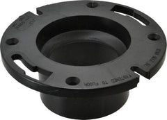 NIBCO - 3 or 4" Pipe, 5-3/8" OD, ABS Flush Closet Flange with Pipe Stop - 180° Max Working Temp, Hub or Spig End Connections - Eagle Tool & Supply