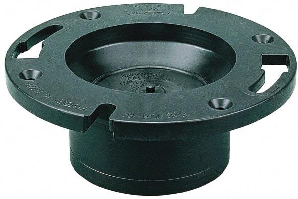 NIBCO - 4" Pipe, 5-3/8" OD, ABS Closet Flange with Knockout Test Plug - 180° Max Working Temp, Hub End Connections - Eagle Tool & Supply