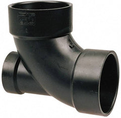 NIBCO - 4 x 4 x 2", ABS Drain, Waste & Vent Pipe 90 Elbow with Low Heel Inlet - Hub x Hub x Hub - Eagle Tool & Supply